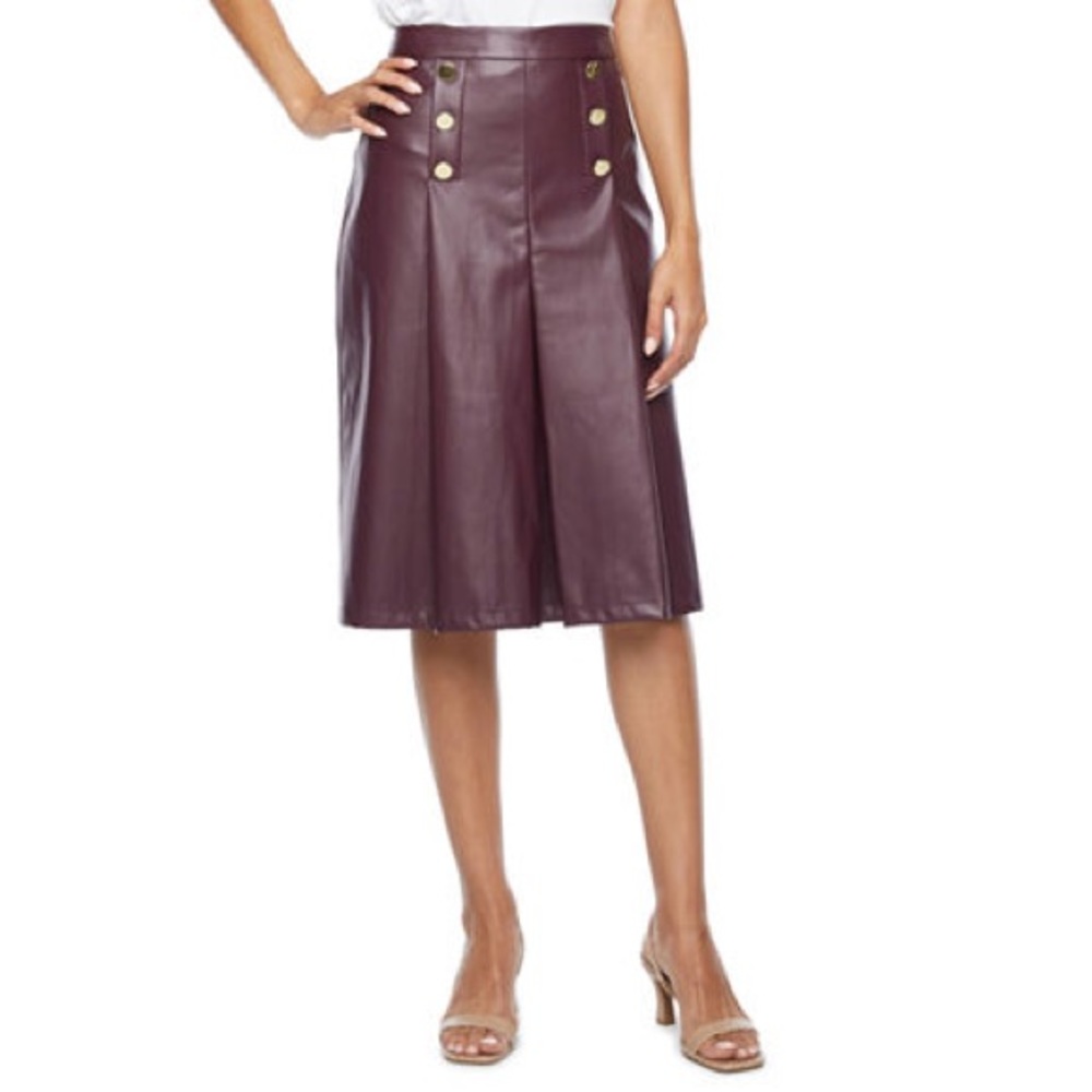 Liz Claiborne Womens a-Line Skirt, 16 Petite , Burgundy